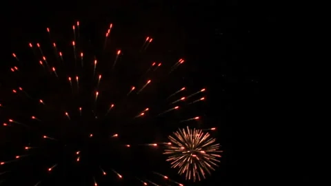 Red firework Stock Footage 86421480