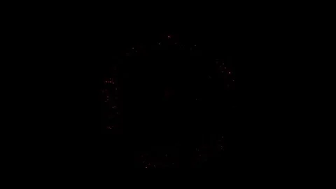 Red Firework Ring Explodes On Black Background For New Year 動画素材 323785996