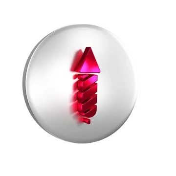 Red Firework rocket icon isolated on transparent background. Concept of fun.. Stock Illustration