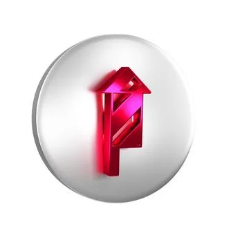 Red Firework rocket icon isolated on transparent background. Concept of fun.. Stock Illustration