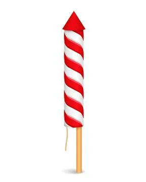 Red Firework Rocket Stock Illustration