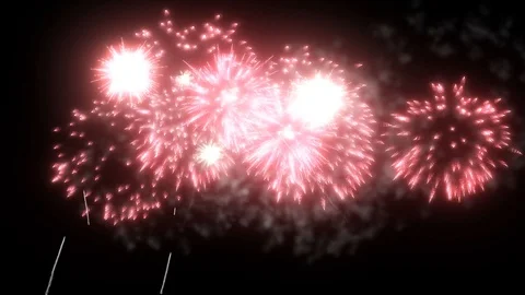 Red fireworks as background for holidays like New Year, Christmas. V30 Stock Footage 101730341
