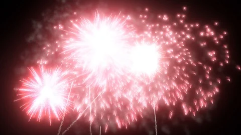Red fireworks as background for holidays like New Year, Christmas. V15 Stock Footage 101730542