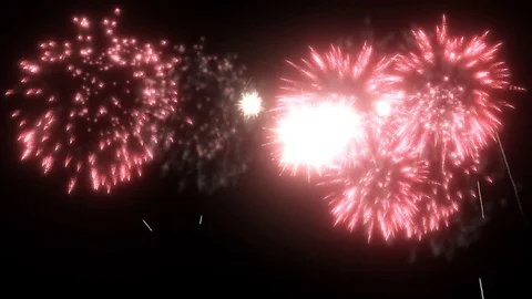 Red fireworks as background for holidays like New Year, Christmas. V29 Stock Footage 101730732