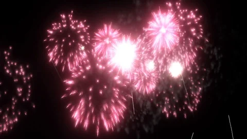 Red fireworks as background for holidays like New Year, Christmas. V30 Stock Footage 101730734