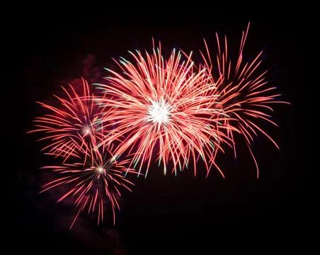 Red fireworks Stock Photos
