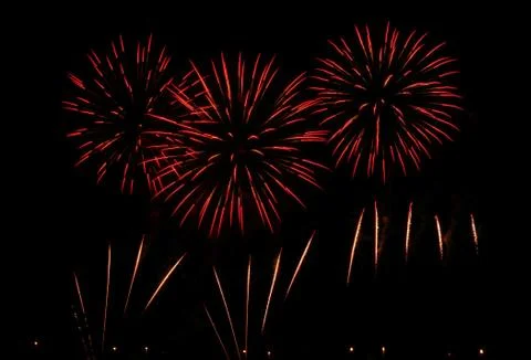 Red fireworks Stock Photos