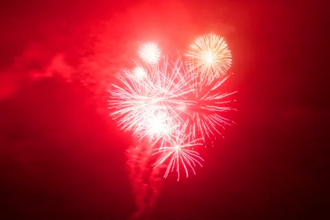Red Fireworks Stock Photos