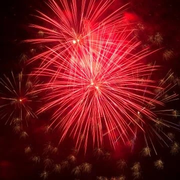 Red fireworks Stock Photos