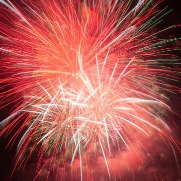 Red fireworks Stock Photos