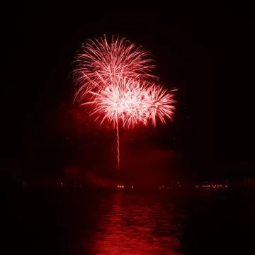 Red fireworks Stock Photos