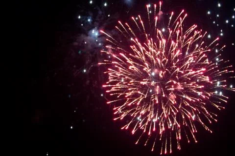 Red Fireworks Foto stock