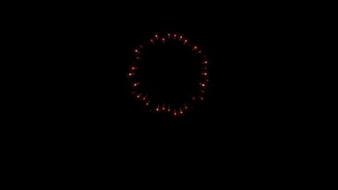 Red Fireworks Ring Loop Stock Footage 341161410