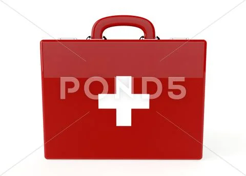 Red first aid kit Stock Illustration