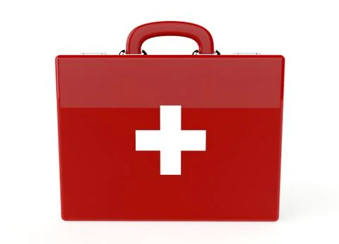 Red first aid kit Stock Illustration