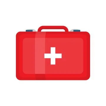 Red First Aid Kit Vector Illustration on White Background イラスト素材
