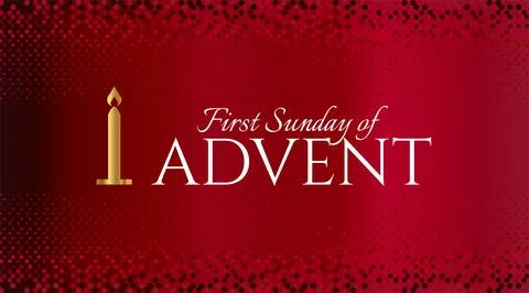 Red First Sunday of Advent Background Illustration Design. Stock Illustration