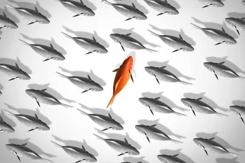 Red fish business Stock Illustration