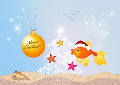 Red fish at Christmas Stock Illustration