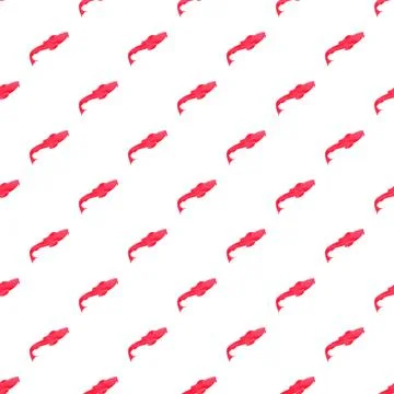 Red fish creating an aquatic seamless pattern Stock Illustration