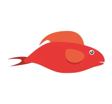Red fish half aquatic environment Stock Illustration