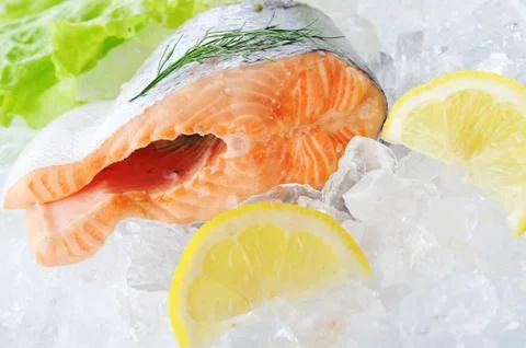 Red fish on ice Stock Photos