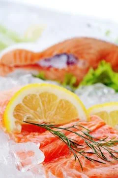 Red fish on ice Stock Photos