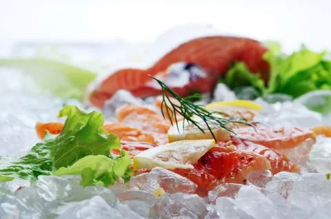 Red fish on ice Stock Photos