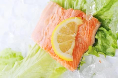 Red fish on ice Stock Photos