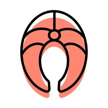 Red fish icon. Linear style. Vector illustration. Isolated on a white background Stock Illustration