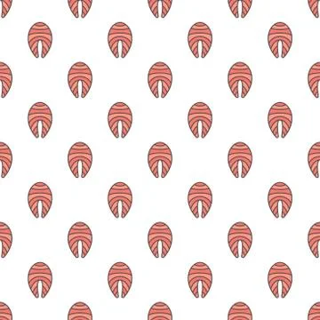Red fish slices geometric vector seamless pattern Stock Illustration