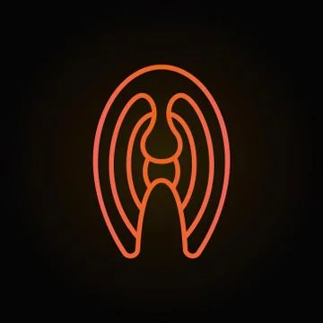 Red fish steak colored linear vector icon or logo element Stock Illustration