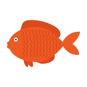 Red fish on a white background for use in clipart Stock Illustration