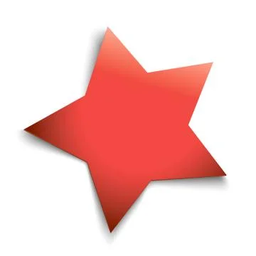 Red five-pointed star, casts a soft shadow Stock Illustration