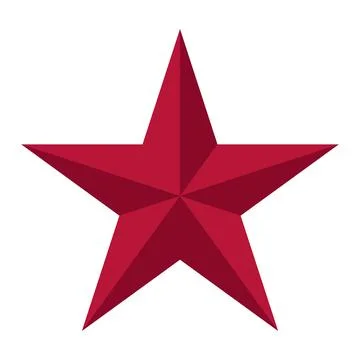 Red Five-Pointed Star Symbol Used in Various Designs and Representations Stockillustratie