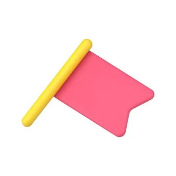 Red flag 3d icon vector illustration. Pushpin symbol of achievement, victory, 스톡 일러스트