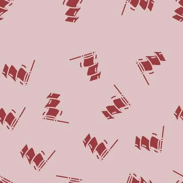 Red flag alert glyph vector seamless pattern Illustrazione stock