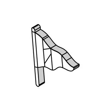Red flag alert isometric icon vector illustration Illustrazione stock