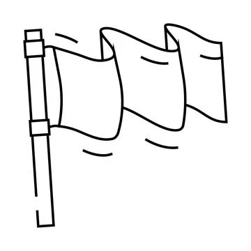 Red flag alert line icon vector illustration Stock Illustration