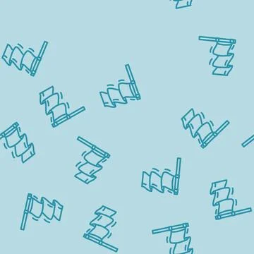 Red flag alert line vector seamless pattern Illustrazione stock