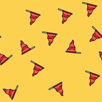 Red flag alert vector seamless pattern Stock Illustration