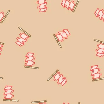 Red flag alert vector seamless pattern Stock Illustration