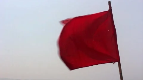Red Flag and Strong Wind 1 Stock Footage