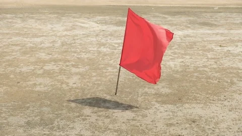 Red flag at the beach Stock Footage 167617520