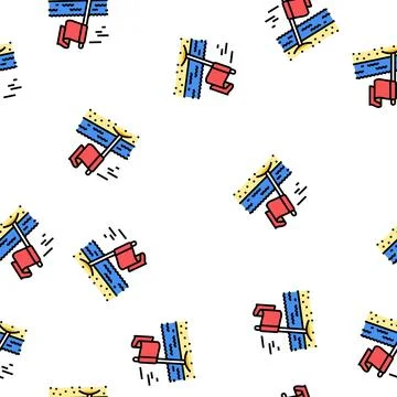 Red flag beach summer vector seamless pattern Illustrazione stock