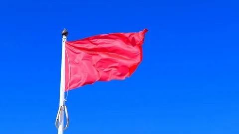 Red flag blue sky Vídeo Stock 76165696