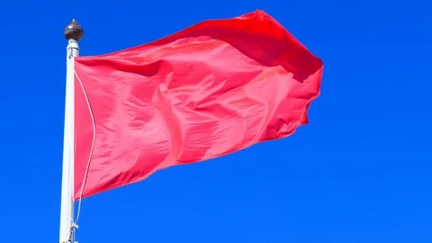 Red flag close up Vídeos de archivo 75803813