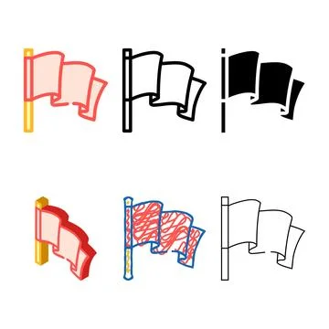 Red flag color icon vector edition Illustrazione stock