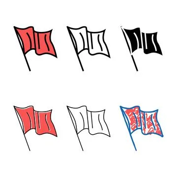 Red flag color icon vector looks Illustrazione stock