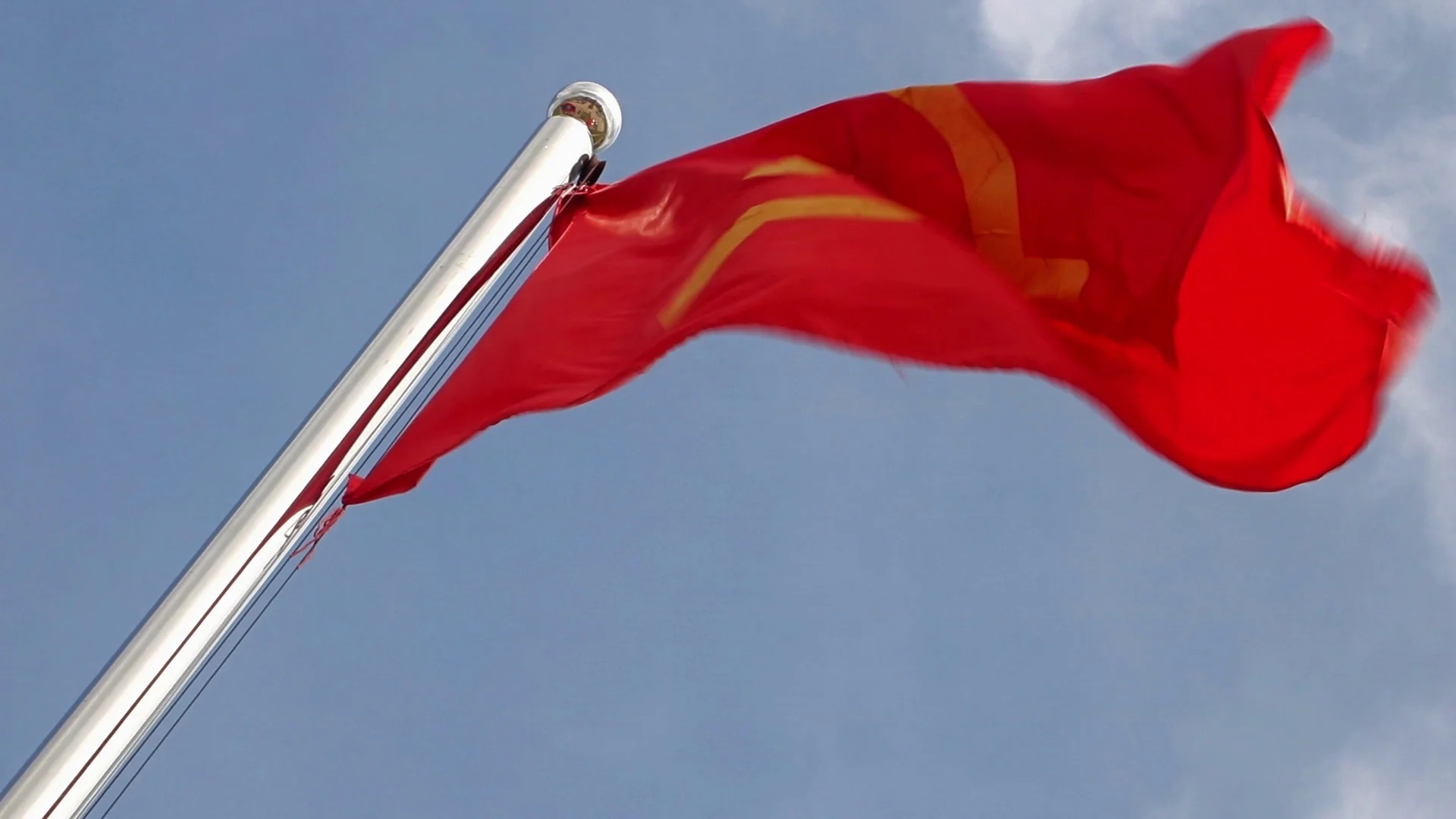 The red flag with communist symbols of a... | Stock Video | Pond5